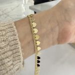14K CM Altın Kaplama Kalp Pullu Bileklik