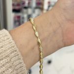 14K CM Altın Kaplama Damla Taşlı Bileklik