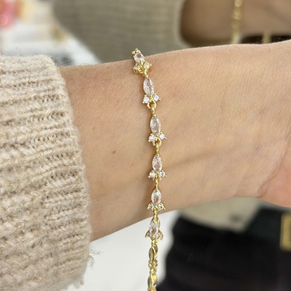 14K CM Altın Kaplama Zirkon Bileklik